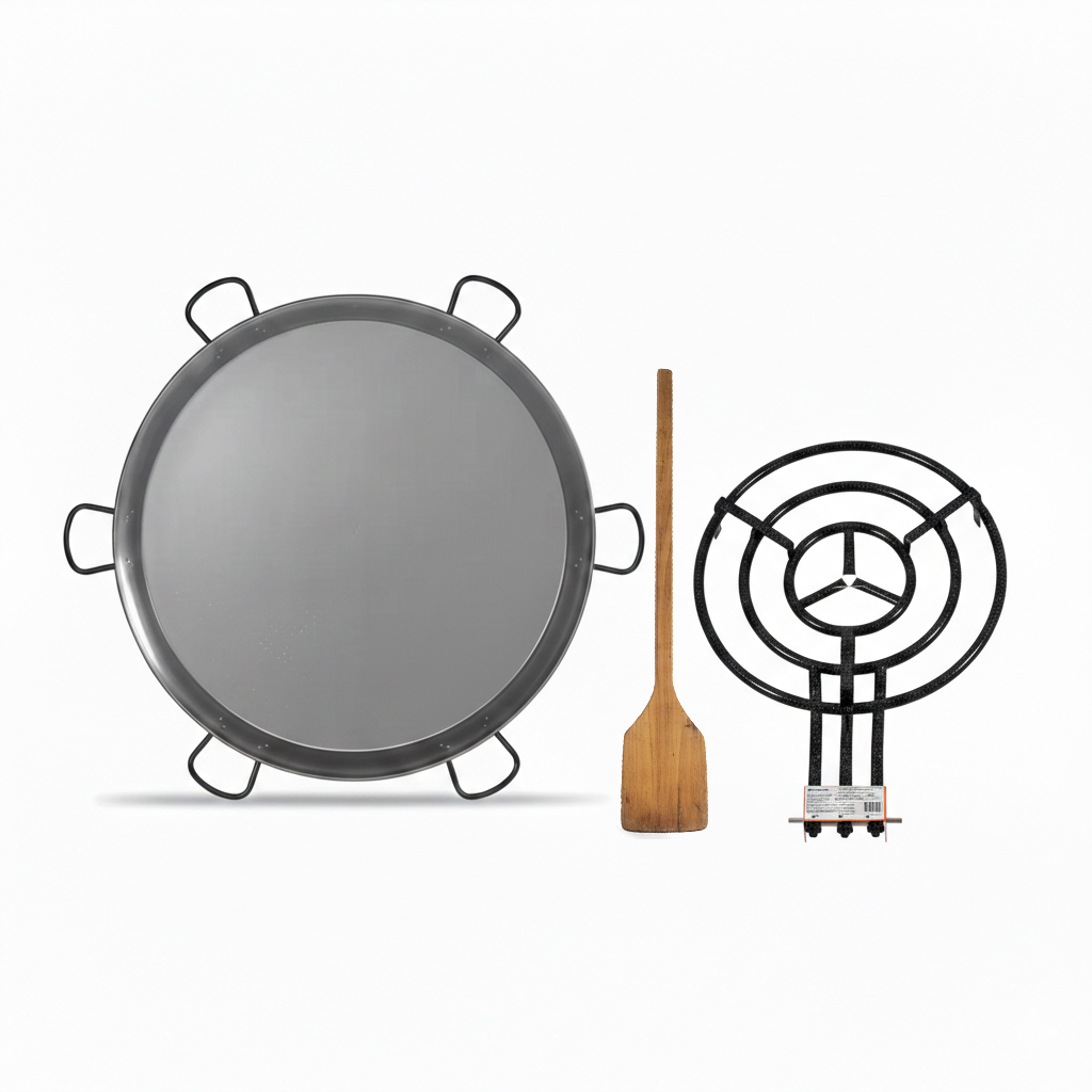 Lloguer paella industrial amb pala i cremador de gas per a colles a La Garrotxa